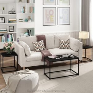 Camus Modern Living Room Table 3-Piece Set, Americano