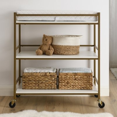 Delta Children Jade Changing Table, White/Bronze