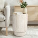 Empire Art Direct Elysian Union Accent Side Table, Beige
