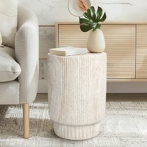 Empire Art Direct Elysian Union Accent Side Table, Beige