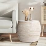 Empire Art Direct Luna Elegance Accent Side Table, Beige