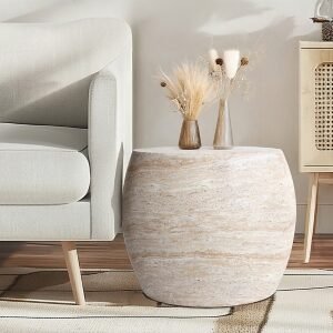 Empire Art Direct Luna Elegance Accent Side Table, Beige
