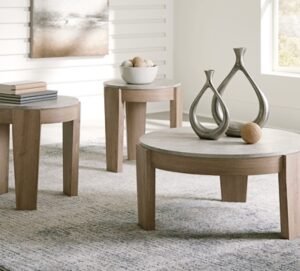 Guystone Table (Set of 3), Light Brown