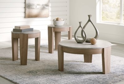 Guystone Table (Set of 3), Light Brown