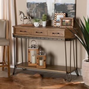 Kellyn Console Table, Brown/Black