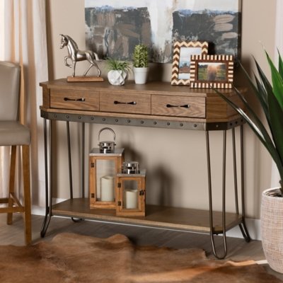 Kellyn Console Table, Brown/Black