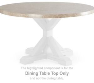 Kodatown Dining Table Top, Light Brown/White, Marble/Stone or Stone Like