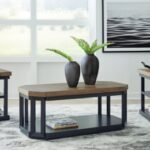 Landocken Table (Set of 3), Brown/Blue
