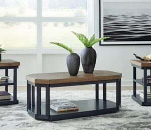 Landocken Table (Set of 3), Brown/Blue