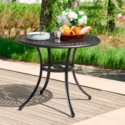 Nuu Garden 35" Outdoor Round Dining Table, Antique Bronze