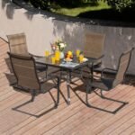 Nuu Garden Outdoor Dining Table and 4 Chairs, Brown