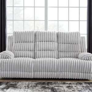Technique Power Reclining Sofa with Drop Down Table, Alloy