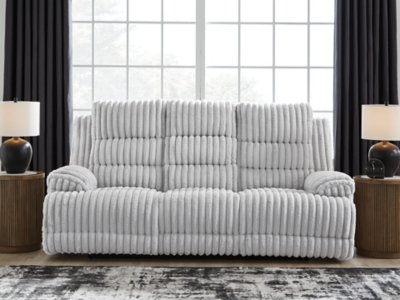 Technique Power Reclining Sofa with Drop Down Table, Alloy