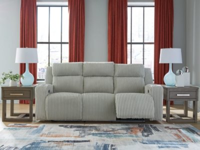 TwinBrooke Dual Power Reclining Sofa, Alloy