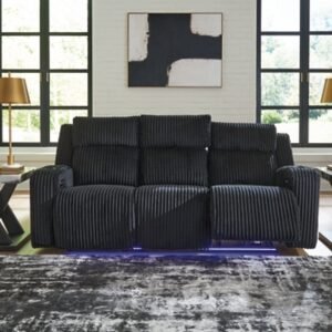 TwinBrooke Dual Power Reclining Sofa, Black