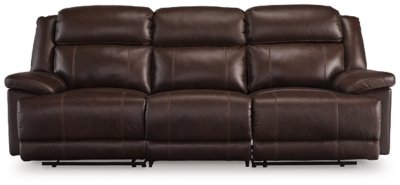 VonKurt Power Leather Reclining Modular Sofa Leather, Dark Brown