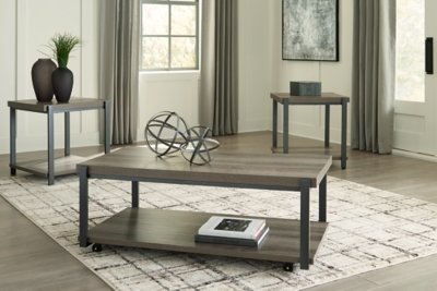 Wilmaden Table (Set of 3), Gray/Black