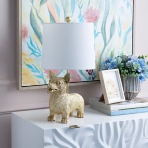 Evolution Corgi Dog Table Lamp, Gold