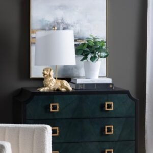 Evolution Retriever Dog Table Lamp, Gold