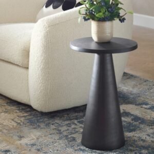 Exalted Living Pedestal Accent Table, Brown