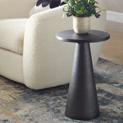 Exalted Living Pedestal Accent Table, Brown