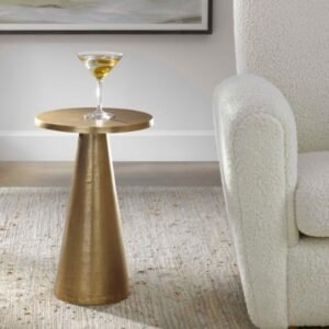 Exalted Living Pedestal Accent Table, Gold