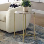 Exalted Living Round Accent Table, Gray