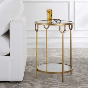 Exalted Living Side Table, Gold