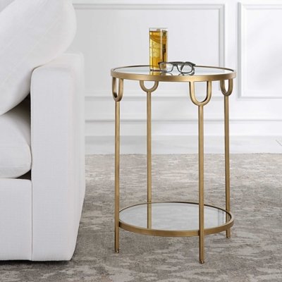 Exalted Living Side Table, Gold