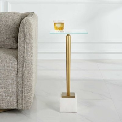 Exalted Living Slender Accent Table, White