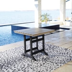 Fairen Trail Outdoor Counter Height Dining Table, Black/Driftwood