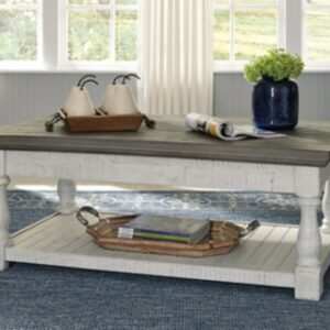 Havalance Lift Top Coffee Table with Storage, Gray/White