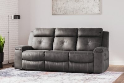 Jesolo Manual Reclining Sofa, Dark Gray