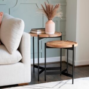 Linon Celia Nesting Tables (Set of 2), Black