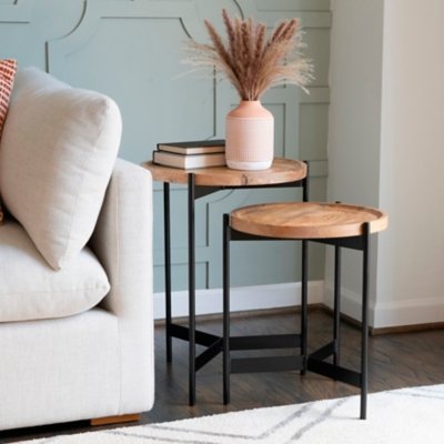 Linon Celia Nesting Tables (Set of 2), Black