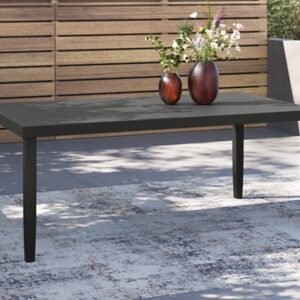 Maroska Outdoor Dining Table, Black