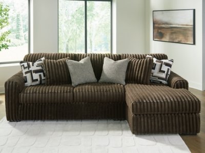 Midnight-Madness 2-Piece Sofa with Chaise, Chocolate