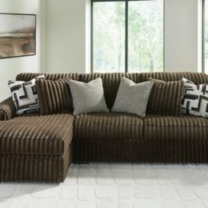 Midnight-Madness 2-Piece Sofa with Chaise, Chocolate