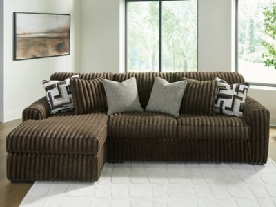 Midnight-Madness 2-Piece Sofa with Chaise, Chocolate
