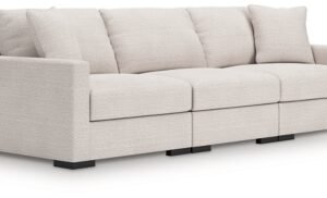 Omaha by Ashley 3-Piece Modular Next-Gen Nuvella™ Performance Fabric Sofa, Stone