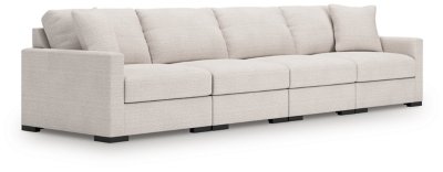 Omaha by Ashley 4-Piece Modular Next-Gen Nuvella™ Performance Fabric Sectional Sofa, Stone