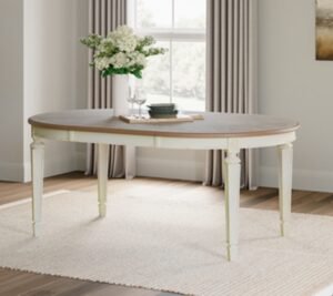 Realyn Oval 48″-72″ Extendable Dining Table, Chipped White, Wood