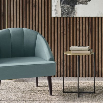 Simpli Home Oliver Side Table, Gold/Brass