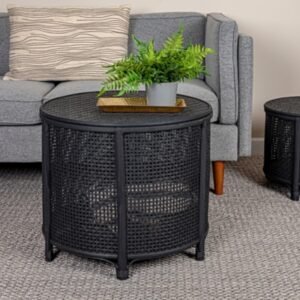Storied Home Accent Table with Storage, Black
