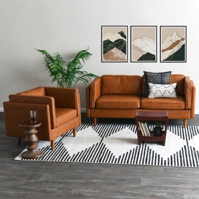 Storied Home Berns End Table, Medium Brown