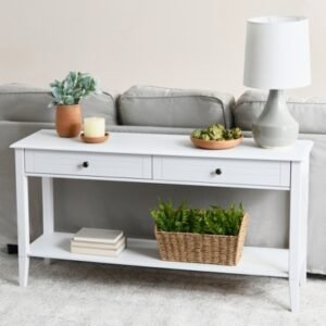 Storied Home Pleasantville Console Table, White