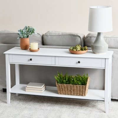 Storied Home Pleasantville Console Table, White