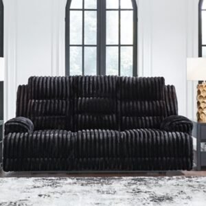Technique Power Reclining Sofa with Drop Down Table, Onyx