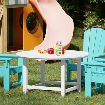 Westin Furniture Laguna Outdoor Round Dining Table, White