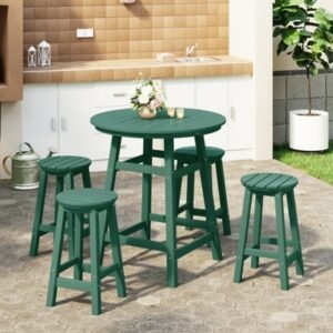 Westin Furniture Otto Outdoor Bar Table and 4 Bar Stools, Dark Green